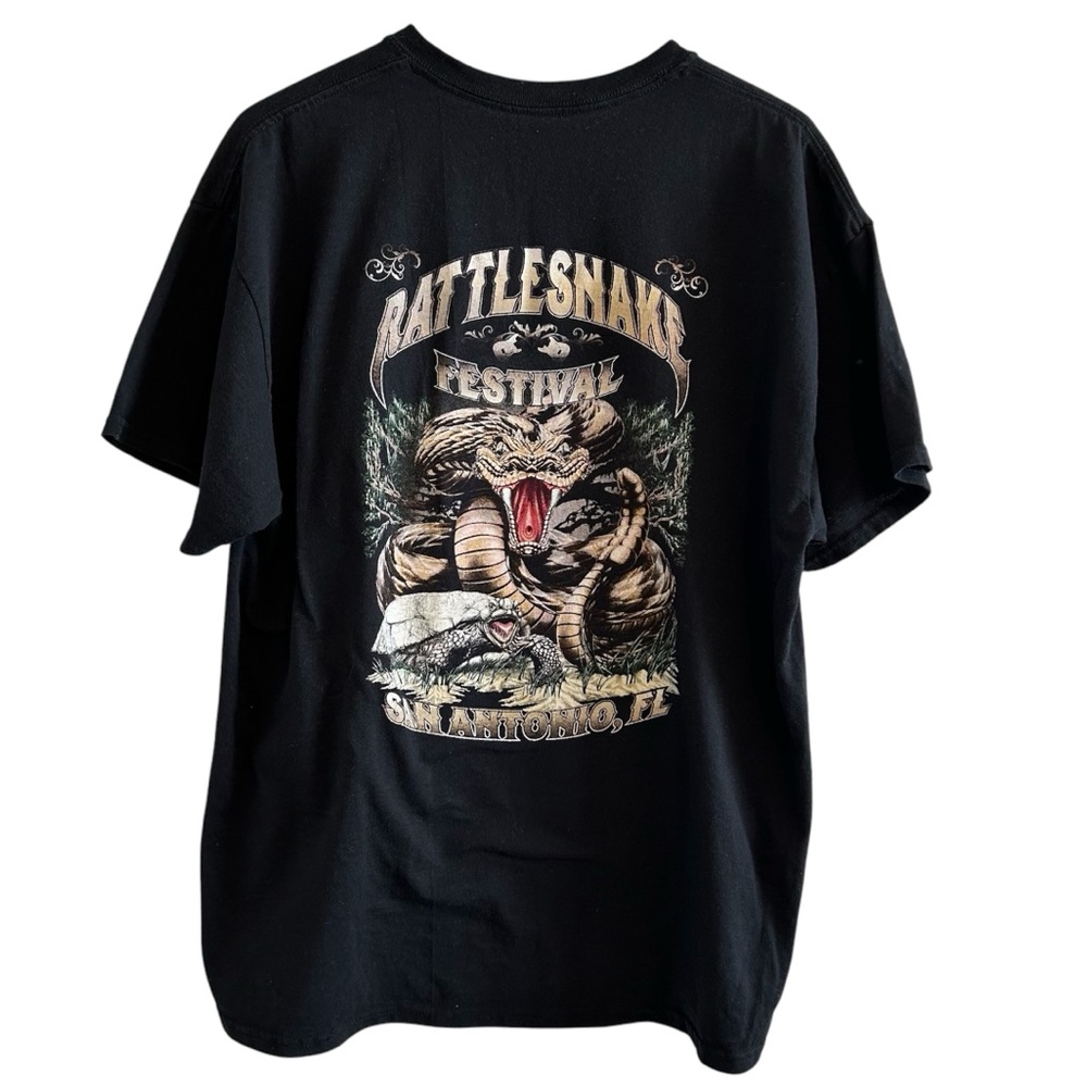 Rattlesnake Festival Black Graphic Tee Short Sleeve size XL